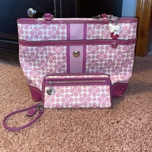 Lightly used - Real coach purse and matching wallet